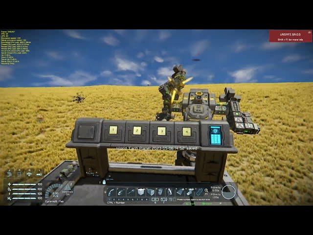 Space Engineers Grid AI low budget dual purpose drone missile DESTRUCTION