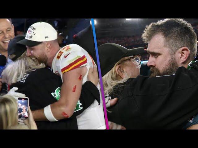 Kelce Brothers IN TEARS During Reunions With Mom After Super Bowl LVII