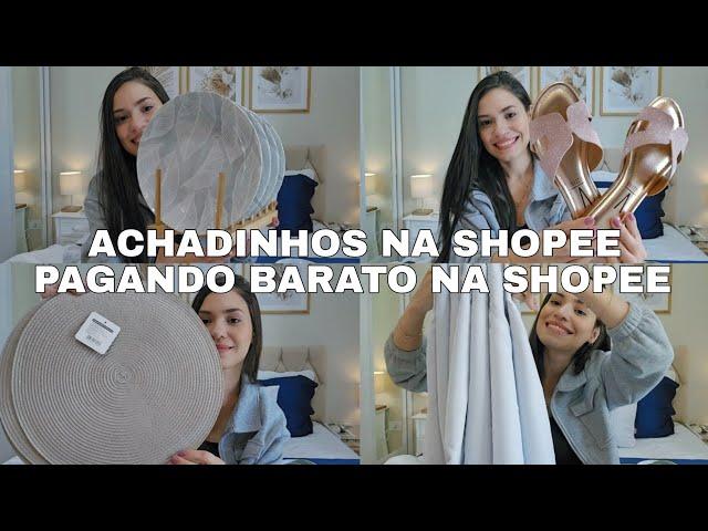 COMPREI AS MELHORES CORTINAS NA SHOPEE| conjunto de pratos de porcelana, rasteirinha baratinha