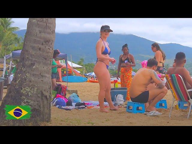 PRAIA DE PEREQUE | VERÃO 2024 | ILHABELA | SÃO PAULO, BRASIL【4K UHD】Beach Walk