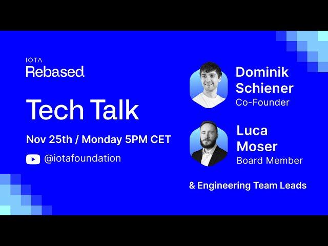 IOTA Rebased Tech Talk - November 25th at 5PM CET