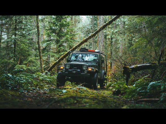 Jeep Wrangler TJ Driving in the Snowy Woods [4WD Adventure ASMR]