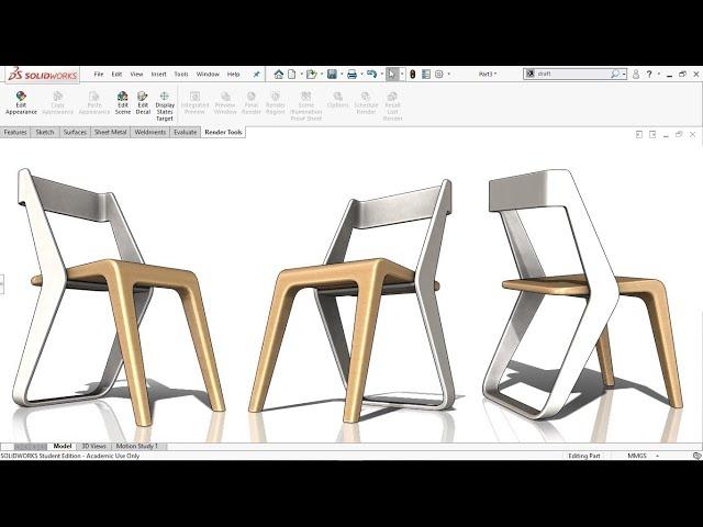 Exercise 45: How to make 'Modern Chair Design' in Solidworks 2018