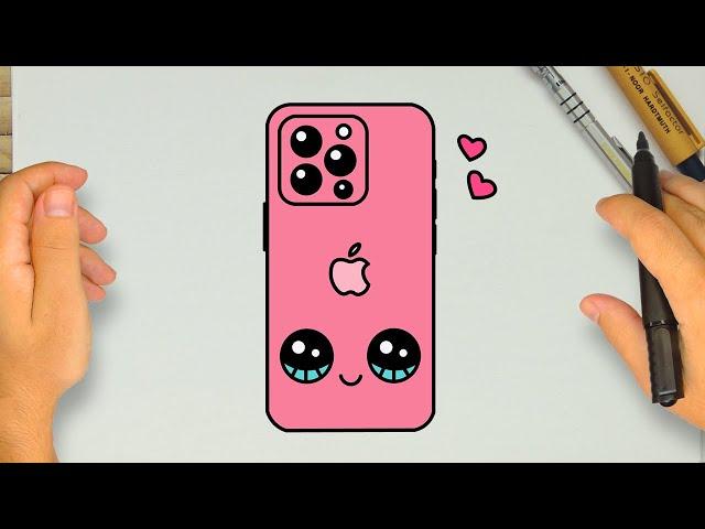 COMMENT DESSINER UN IPHONE 15 PRO MAX KAWAII | Étape par Étape Simple et Facile