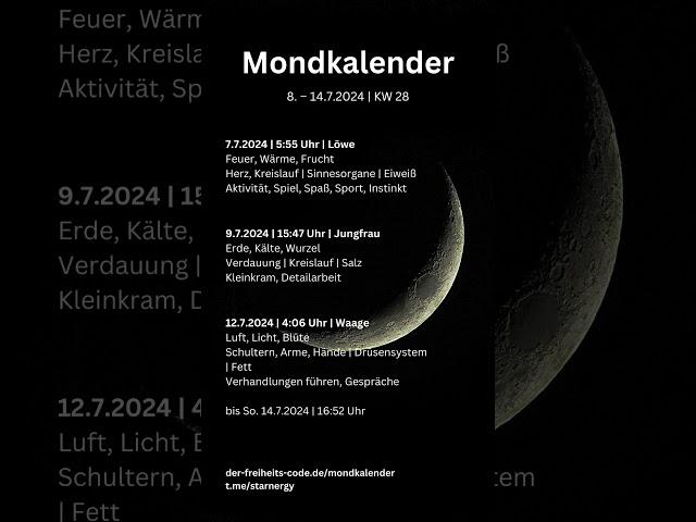 Mondkalender KW28 2024 #mondkalender #astrologie #deinastrocoach