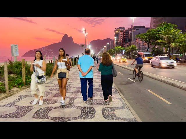 Walking Along the Ipanema Beachfront — Rio de Janeiro, Brazil 【4K】2024 