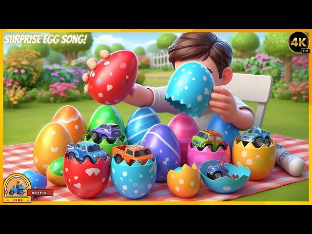 "Surprise Egg Color Song  Learning Colors with Vehicles for Kids"