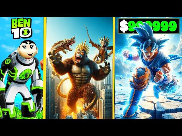 Franklin& ShinChanBecame Goku Vs Ben GodZilla Part-9 Upgrade In GTA 5 Telugu