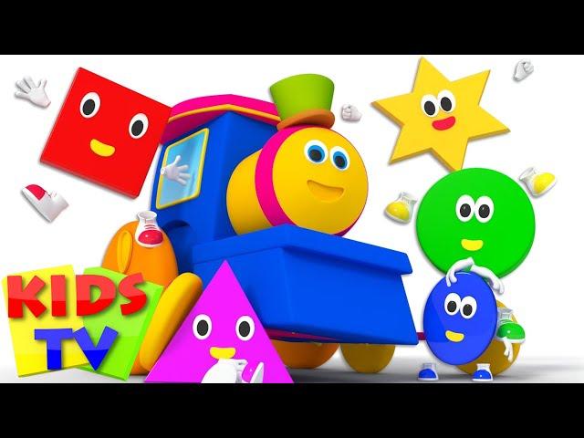 Five Little Shapes | Shapes Song | Learn Shapes | Baby Songs | Kids Tv Bob The Train Cartoons