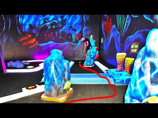 Playing The Most Trippy Glow In The Dark Mini Golf Ever!