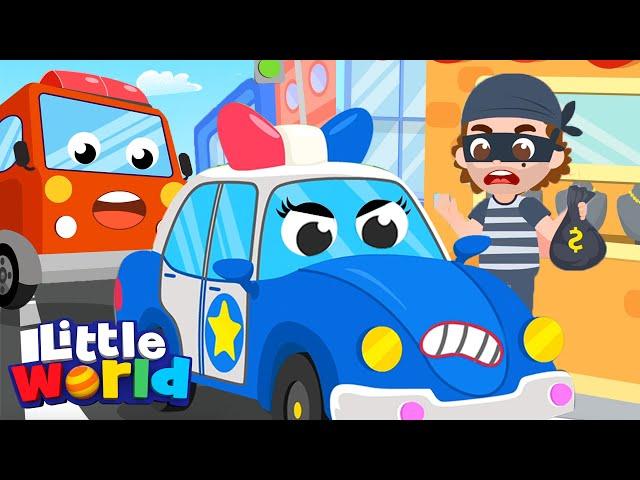 Fire Truck & Police Car To The Rescue | Little World - Kids Songs & Nursery Rhymes