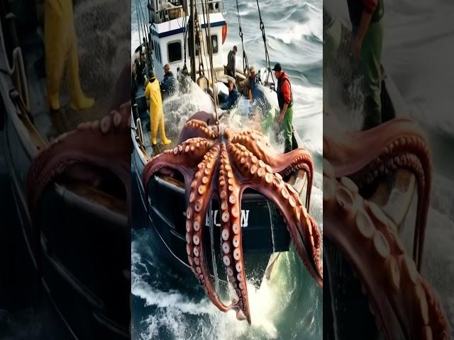 Giant Sea Monster Octopus Caught By Fishermen! #shorts