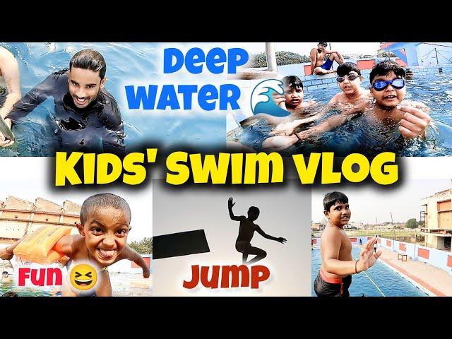 Kids Swimming Vlog, Deep Water Swimming Jump & Fun, Swimming Tips for Beginners तैरना  सीखें