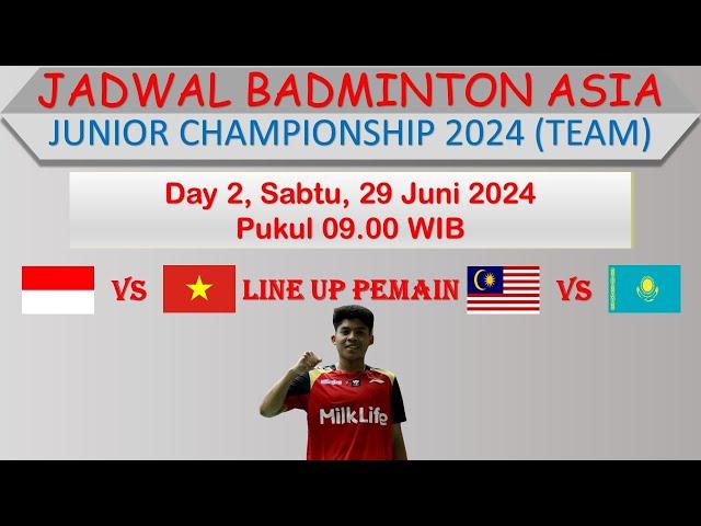 Line Up Pemain Indonesia vs Vietnam │ Jadwal Badminton Asia Junior Championship 2024 (Team) │ Day 2