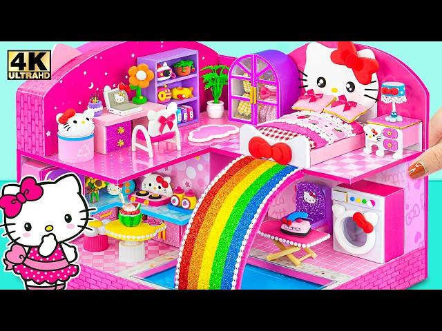 Make Hello Kitty House with Bed, Kitchen Playset, Laundry Set, Rainbow Slide | DIY Miniature House