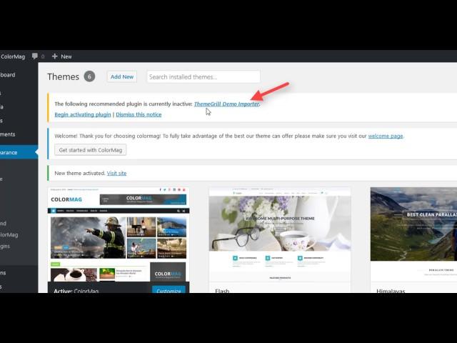 How to import demo content for free WordPress themes from ThemeGrill