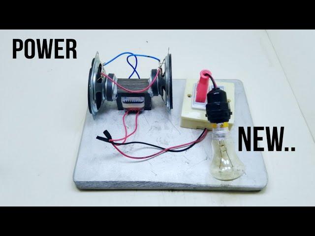 how to make powerful generator 240v electronic power generator using Speaker mike light at home