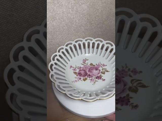 Тарелка немецкая из ажурного фарфора Lichte #винтаж #врек #посуда #ceramic