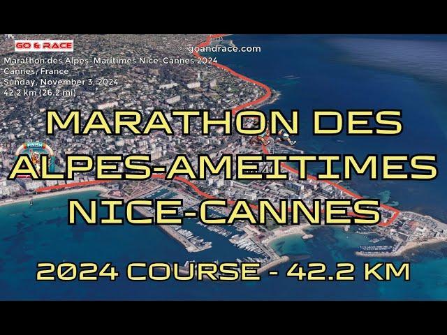 Marathon des Alpes-Maritimes Nice-Cannes 2024: fly over the marathon course! Video of the race path.