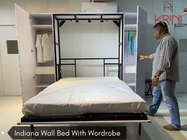 Wall Bed #wallbed #wallbedwithwardrobe #wardrobe #spacesavingfurniture #krini #krinifurniture