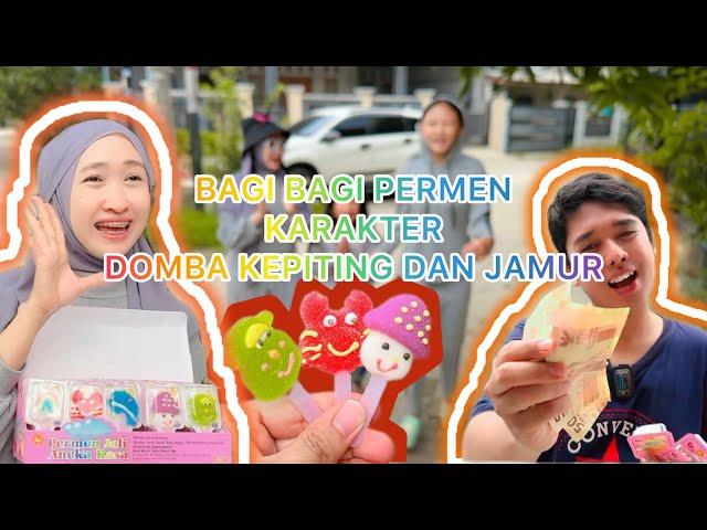 BAGI BAGI PERMEN KARAKTER DOMBA KEPITING DAN JAMUR | KASIHAN BANGET RAISHA NANGIS GAK DAPET