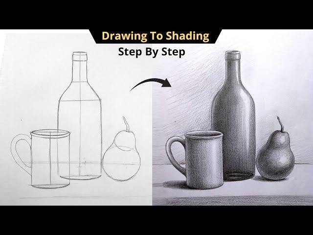 How To Draw Still Life with Pencil Shading Step By Step Drawing for Beginners | Object Drawing