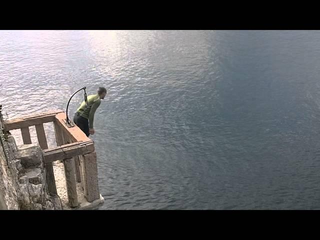 Scaliger Castle lake garda Cliff jump from the balcony