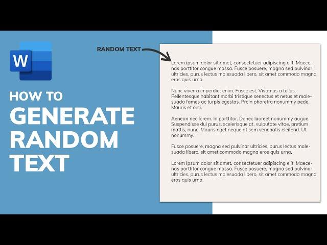 How to Generate Random Text in Microsoft Word