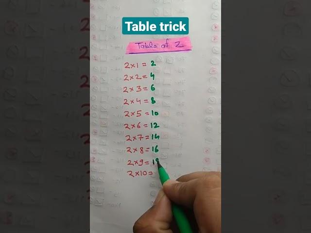 times table || table of 2 || table trick || pahada || #tableof2 #timestable #pahada