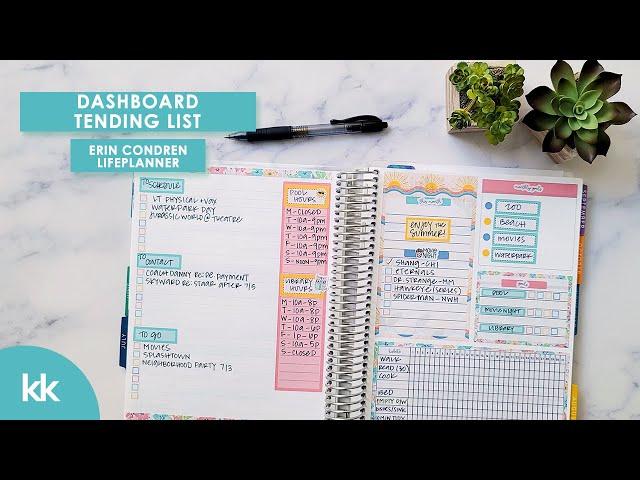 How to Use Erin Condren Monthly Dashboard Pages as a Tending List! Plan With Me Sweet Sticker Bliss