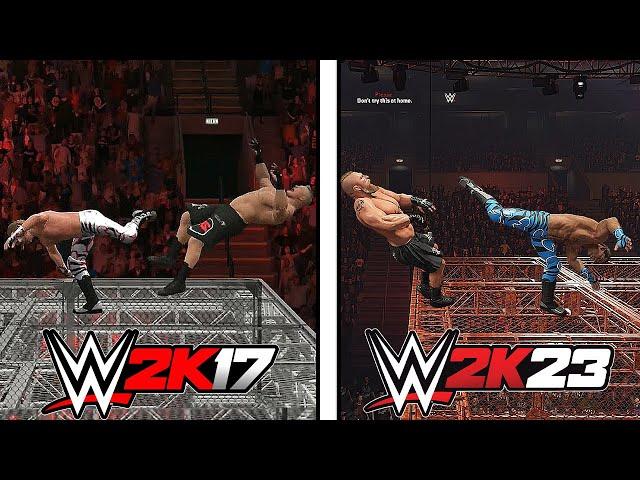 Best Extreme FINISHERS in WWE 2K17 vs 2K23 !!!