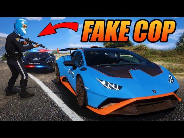 Fake Cop Steals EXPENSIVE Cars In GTA RP