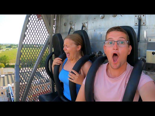 Riding Hollywood Tower At Movieland Park - Rider Cam POV