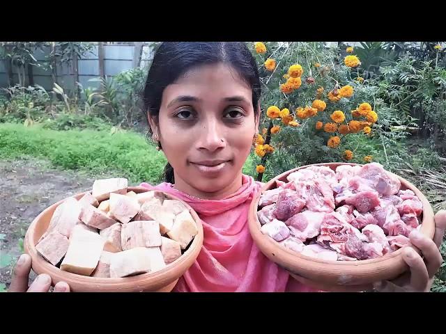 Mutton Recipe | Village Traditional Big Potato and Mutton Curry Cooking By Street Village Food