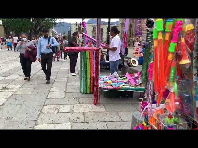 Walking downtown Oaxaca, Mexico.