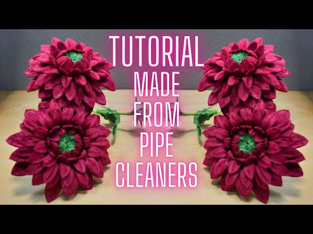 [TUTORIAL] Dahlia made from pipe cleaners | Handmade CNY flowers craft