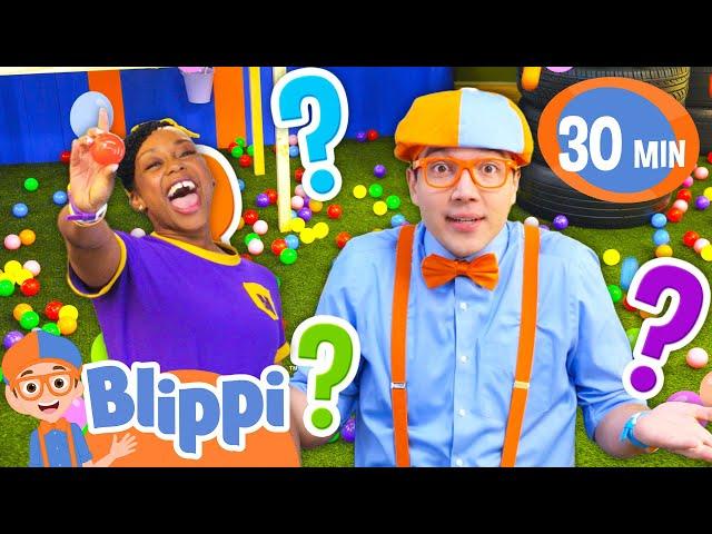 Play the Ball Pit Color Game! | Blippi's Playdate with Meekah | Educational Videos for Kids