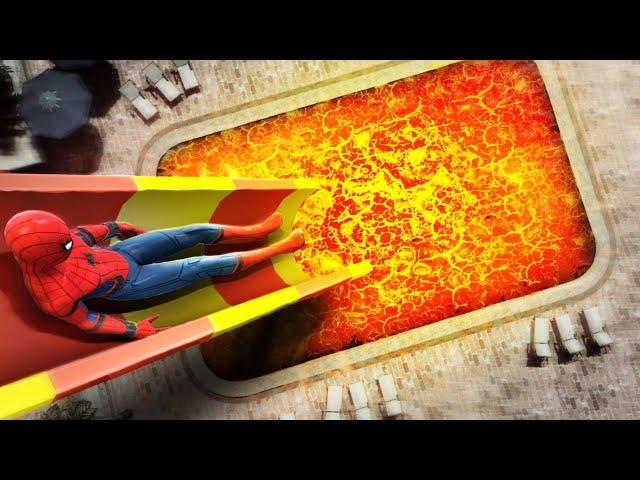 GTA 5 Epic Ragdolls | SPIDERMAN Jumps/Fails ep.24 | New Water Slides (Lava Mod)