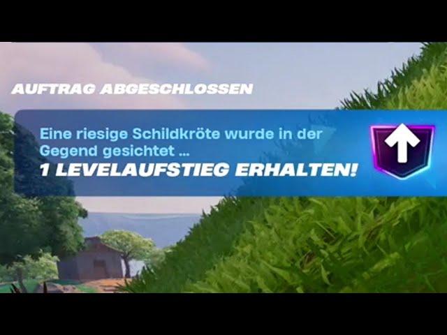 Eine riesige Schildkröte wurde in der Gegend gesichtet | Schnell Leveln in Fortnite Auftrag