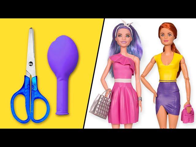  Bright Dolls Fashion | 4 Outfits | No Glue No Sew