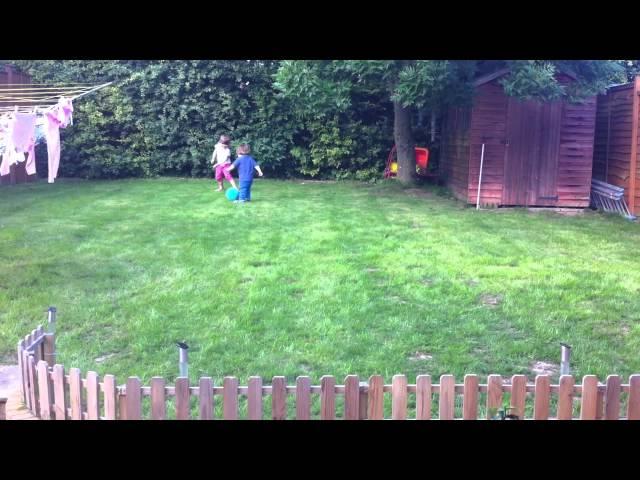 Jack and Aimee Playing Football (not so) Nicely