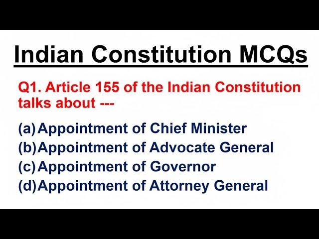 Indian Constitution MCQs with Answers