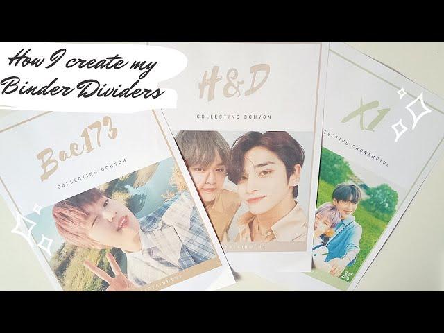 How I create my kpop photocard binder dividers!