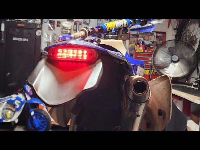 yz250 enduro rear brake light sensor wired up!