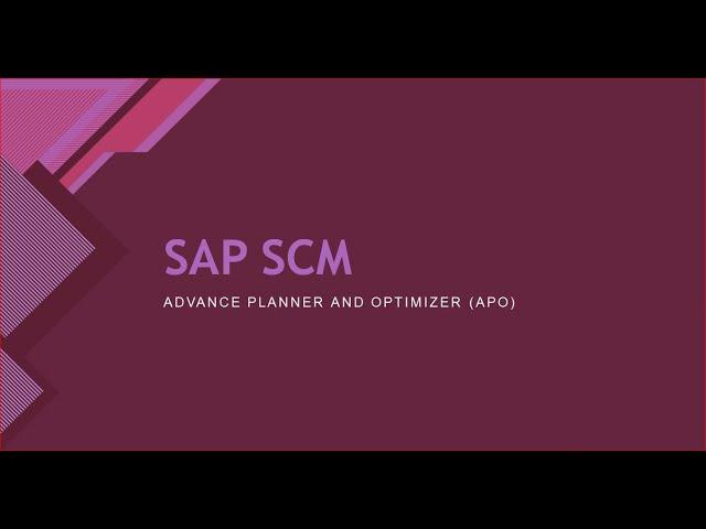 SAP APO New User Training