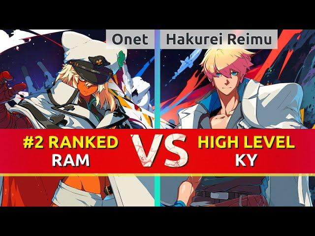 GGST ▰ Onet (#2 Ranked Ramlethal) vs Hakurei Reimu (Ky). High Level Gameplay