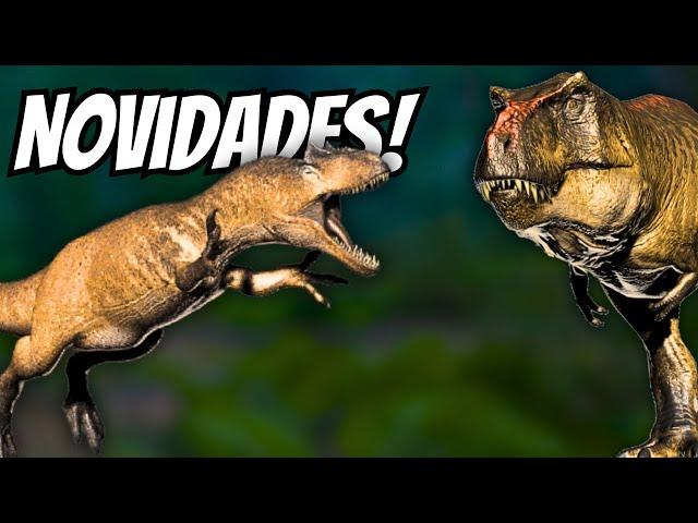 Alossauro adiantado! Protoceratops e update, T Rex com Triceratops - The Isle evrima