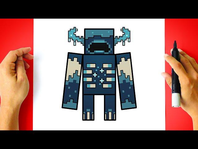 How to DRAW WARDEN MINECRAFT