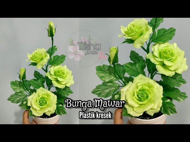 Bunga mawar cantik dari plastik kresek || Beautiful Roses from plastic bags