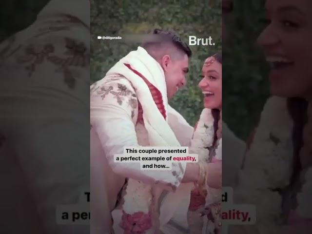 This groom set a perfect example of equality when he bent down to touch the bride's feet.